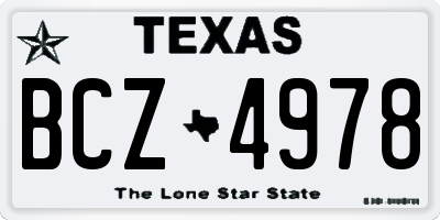 TX license plate BCZ4978