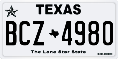 TX license plate BCZ4980