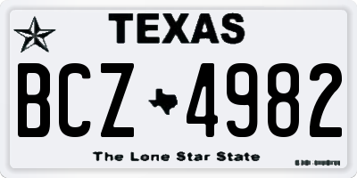TX license plate BCZ4982
