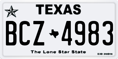 TX license plate BCZ4983
