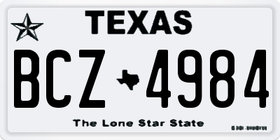 TX license plate BCZ4984