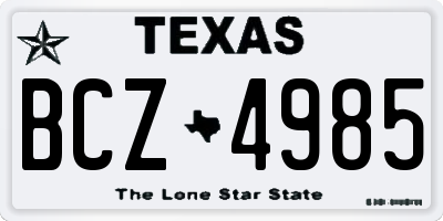 TX license plate BCZ4985