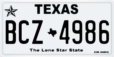 TX license plate BCZ4986