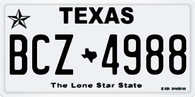 TX license plate BCZ4988