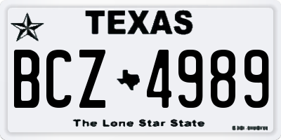 TX license plate BCZ4989