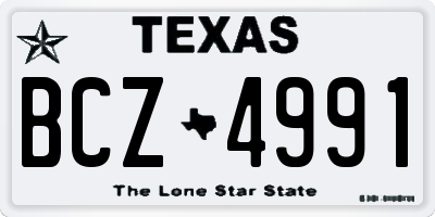 TX license plate BCZ4991