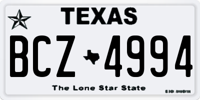 TX license plate BCZ4994