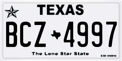 TX license plate BCZ4997