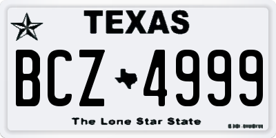 TX license plate BCZ4999