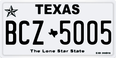 TX license plate BCZ5005