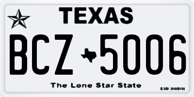 TX license plate BCZ5006