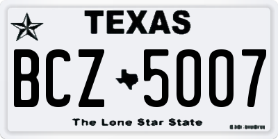 TX license plate BCZ5007