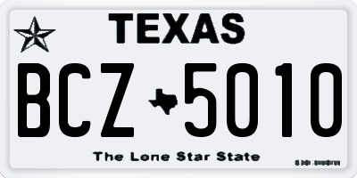 TX license plate BCZ5010