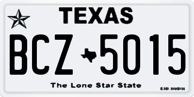 TX license plate BCZ5015