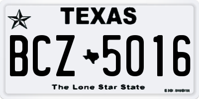 TX license plate BCZ5016