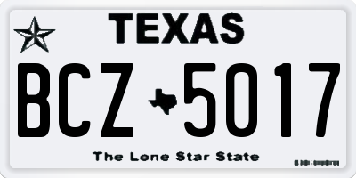 TX license plate BCZ5017