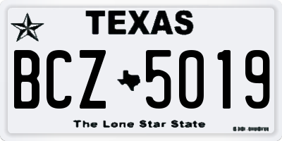TX license plate BCZ5019