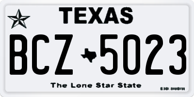 TX license plate BCZ5023
