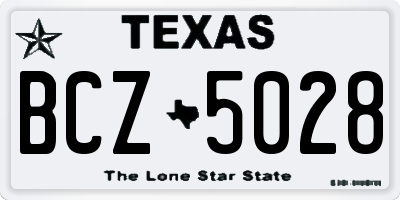 TX license plate BCZ5028
