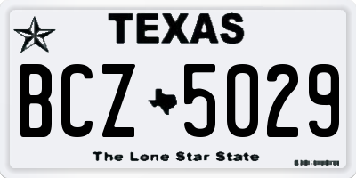 TX license plate BCZ5029