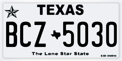 TX license plate BCZ5030