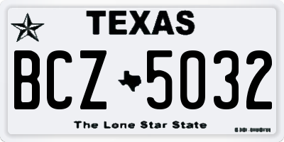 TX license plate BCZ5032