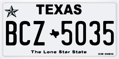 TX license plate BCZ5035