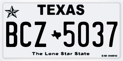 TX license plate BCZ5037