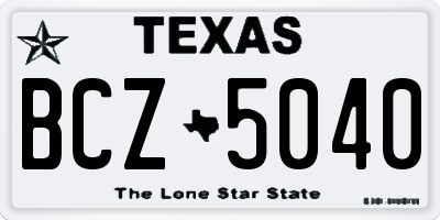 TX license plate BCZ5040