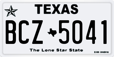 TX license plate BCZ5041