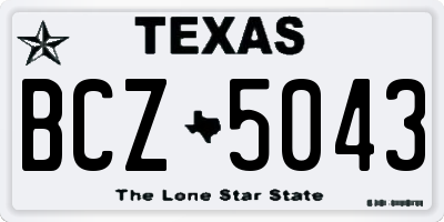 TX license plate BCZ5043