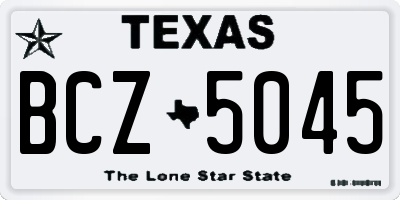 TX license plate BCZ5045