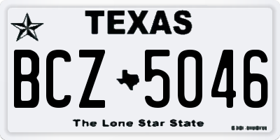 TX license plate BCZ5046