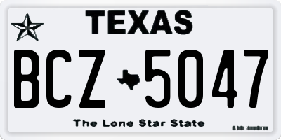 TX license plate BCZ5047