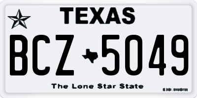 TX license plate BCZ5049
