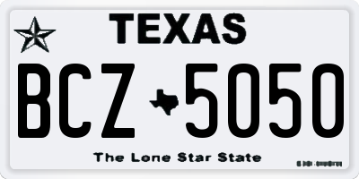 TX license plate BCZ5050