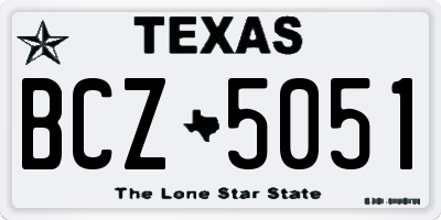 TX license plate BCZ5051