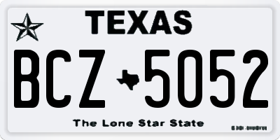 TX license plate BCZ5052