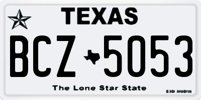 TX license plate BCZ5053