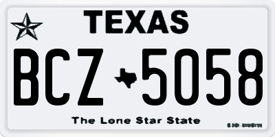 TX license plate BCZ5058