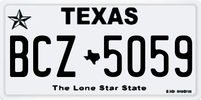 TX license plate BCZ5059