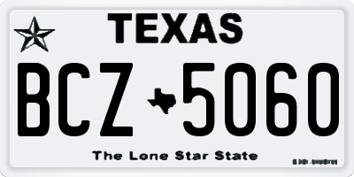 TX license plate BCZ5060