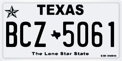 TX license plate BCZ5061