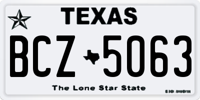 TX license plate BCZ5063