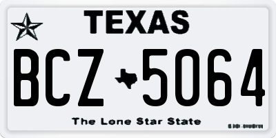 TX license plate BCZ5064