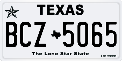 TX license plate BCZ5065