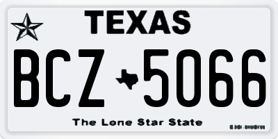 TX license plate BCZ5066