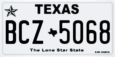 TX license plate BCZ5068