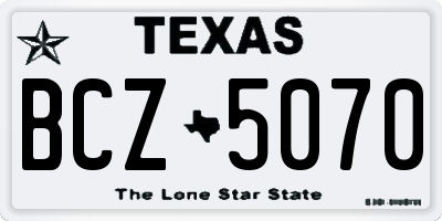 TX license plate BCZ5070
