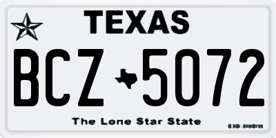 TX license plate BCZ5072